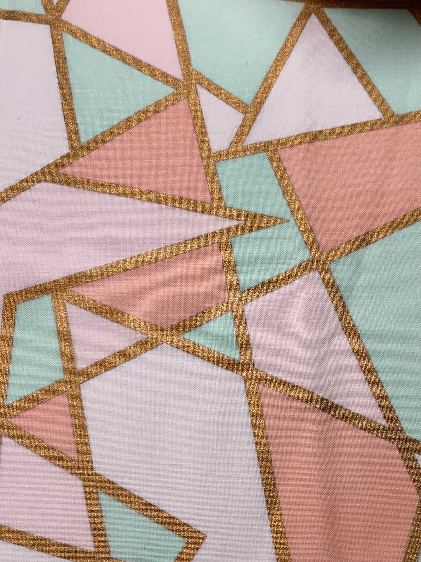 Mint & Coral with Metallic Geo Shapes