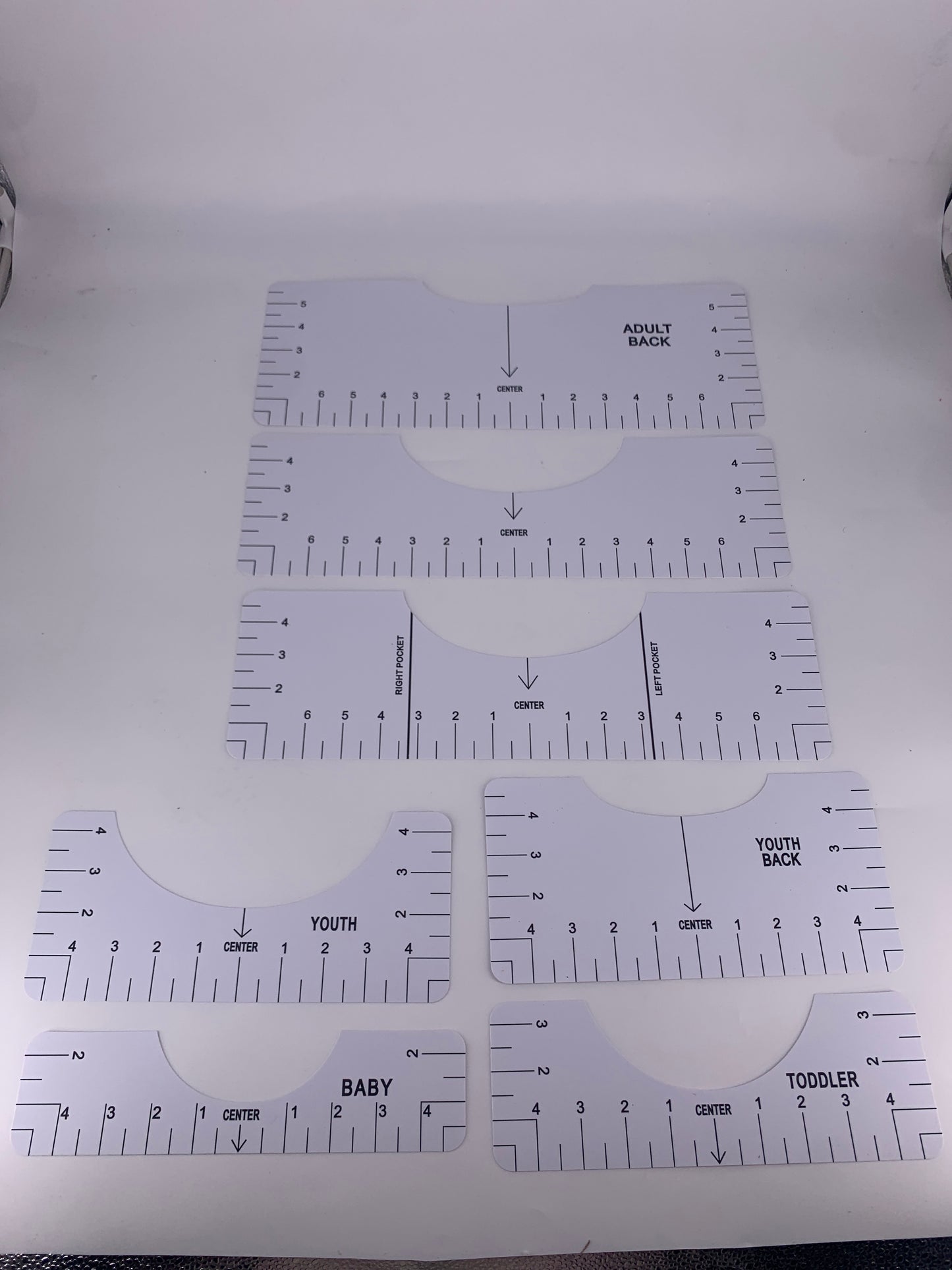 T shirt Alignment Rulers Front/Back/Pocket