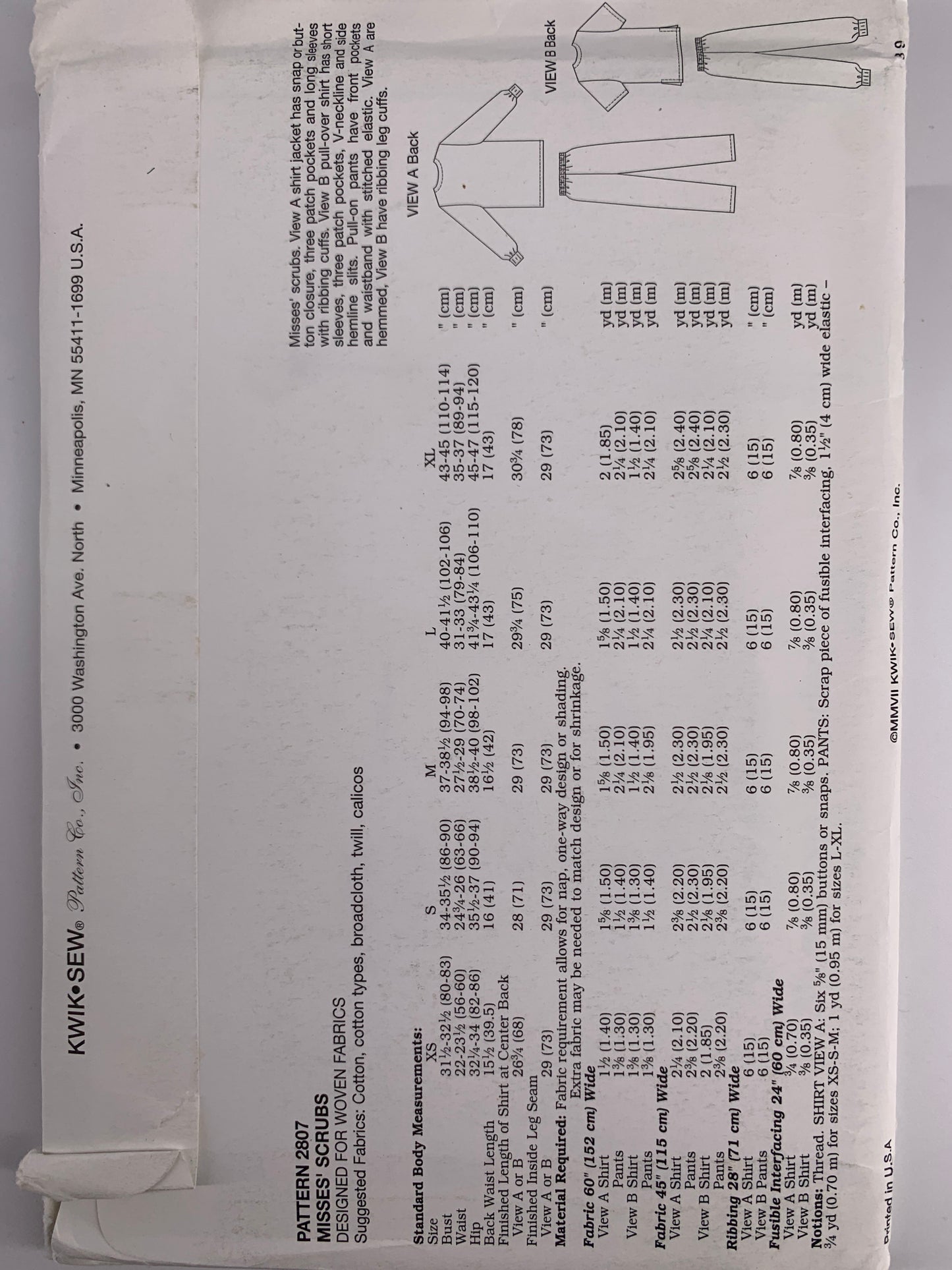 Kwik Sew 2807
