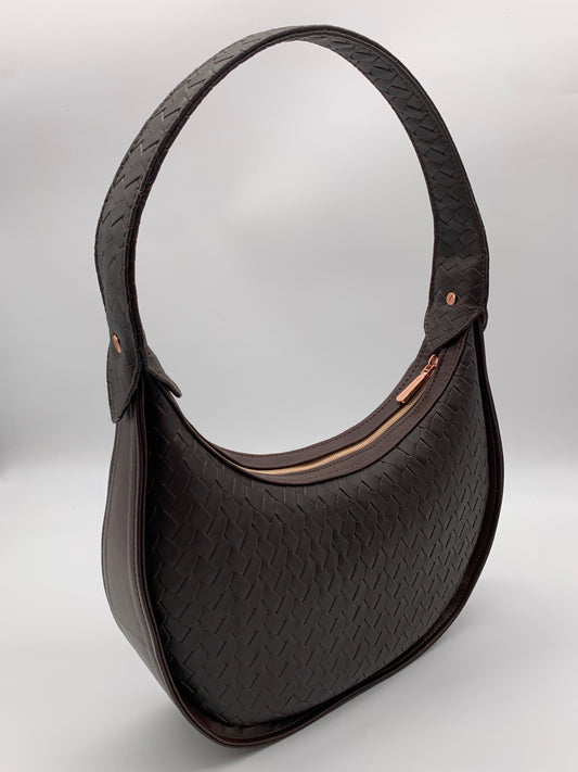 The Gale Luxe Hobo Bag - Espresso Weave - 20” STRAP