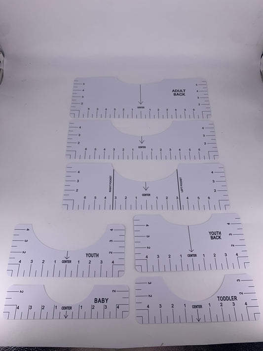 T shirt Alignment Rulers Front/Back/Pocket