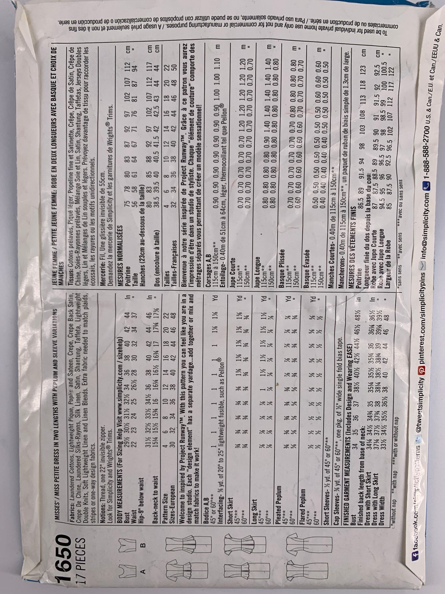 Simplicity 1650