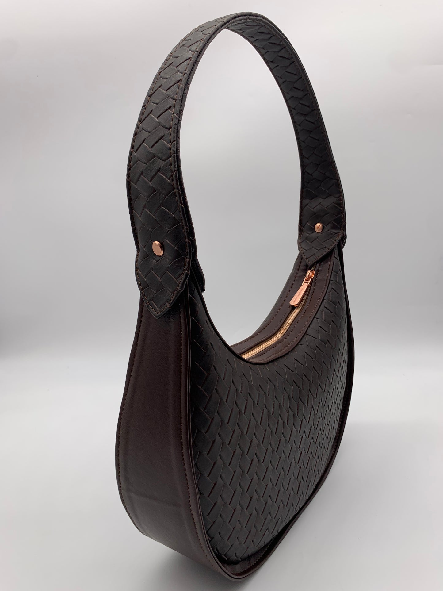 The Gale Luxe Hobo Bag - Espresso Weave - 20” STRAP